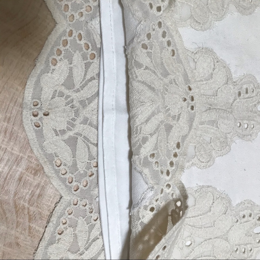 Zara Ivory Crochet Embroidered Skirt Boho Festival Style Size L - Picture 6 of 9